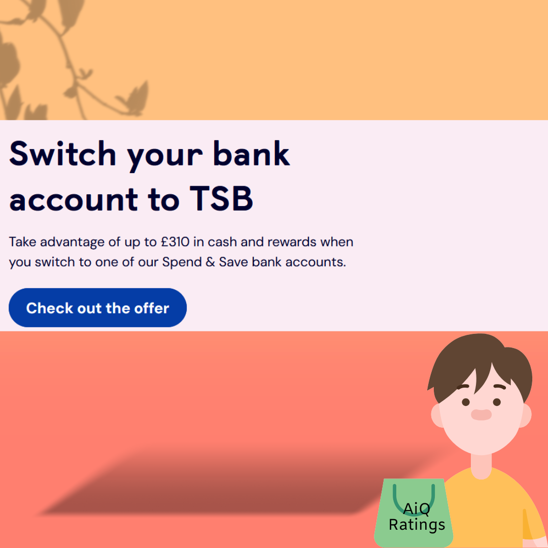 Get £100 welcome bonus when you switch your account to TSB